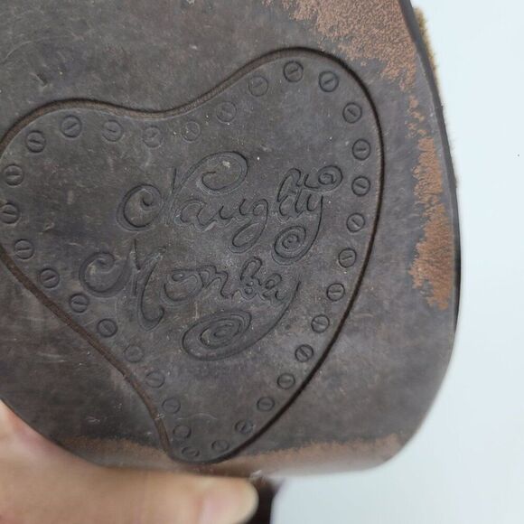 Naughty Monkey Heels Pumps Leather Purple Pirate Witchcore Goblincore 8.5 - Picture 13 of 13